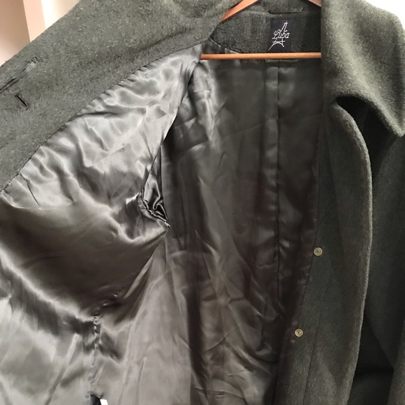 Vintage 70's Wool/Mohair Blend Coat in Dark Green - Picture 6 of 7